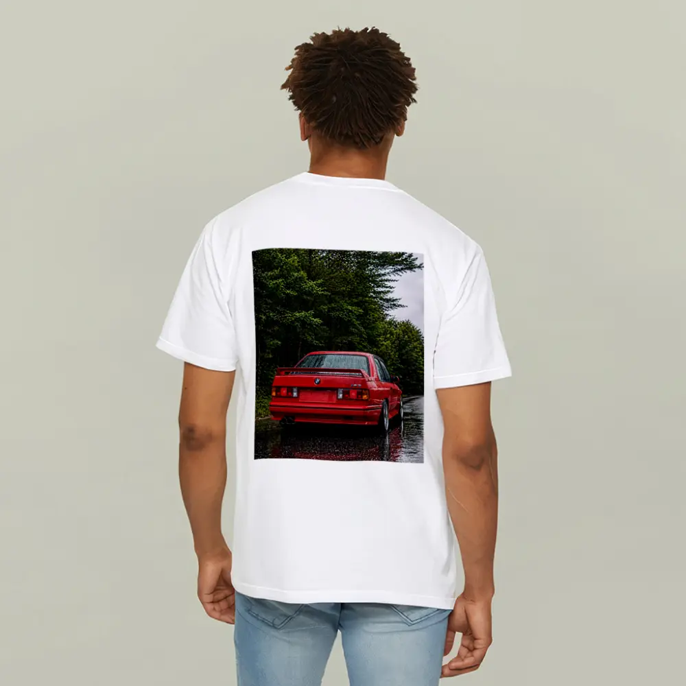BMW M3 Red Wet Road Forest – T-Shirts