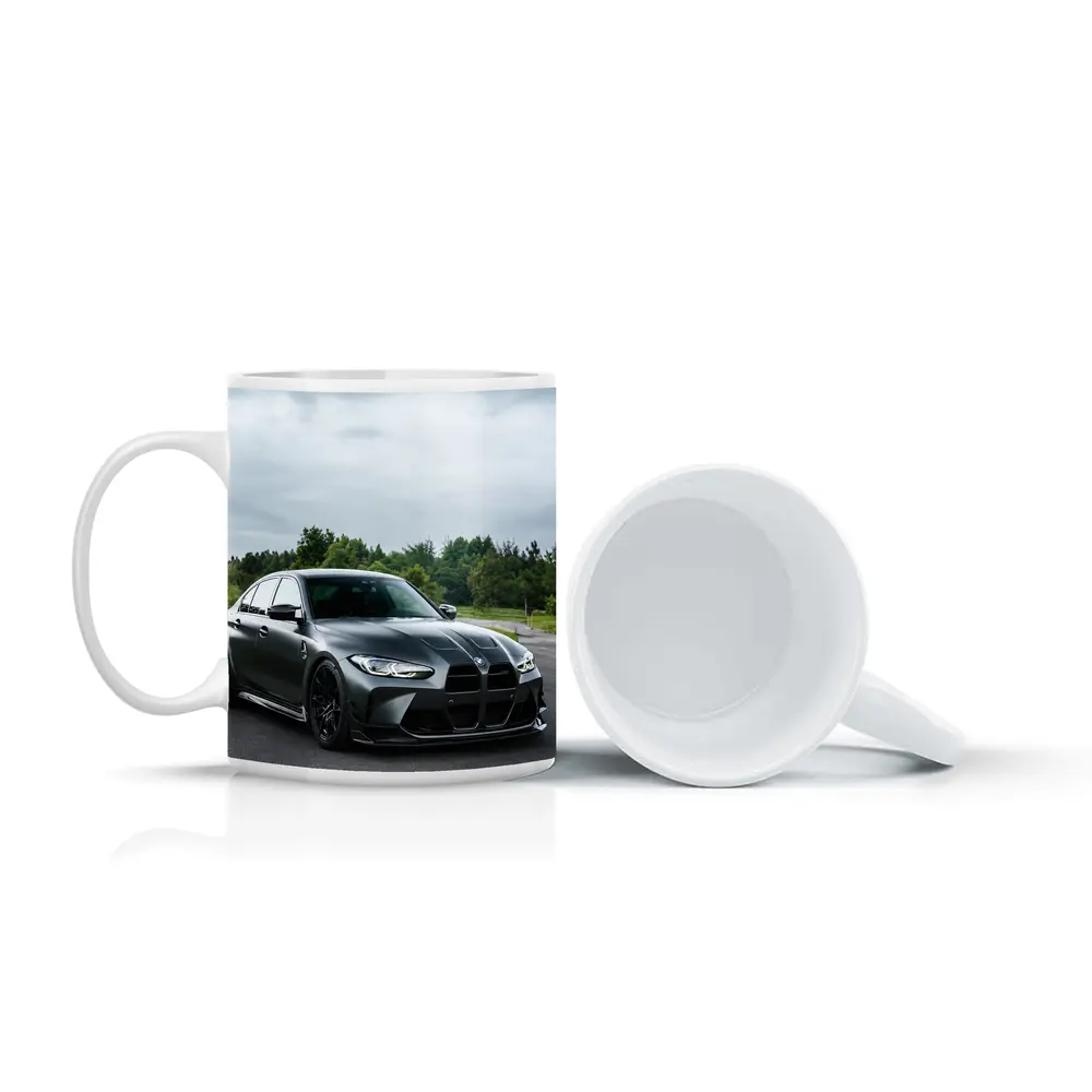 BMW M3 Matte Gray Sedan Overcast Forest – Mugs