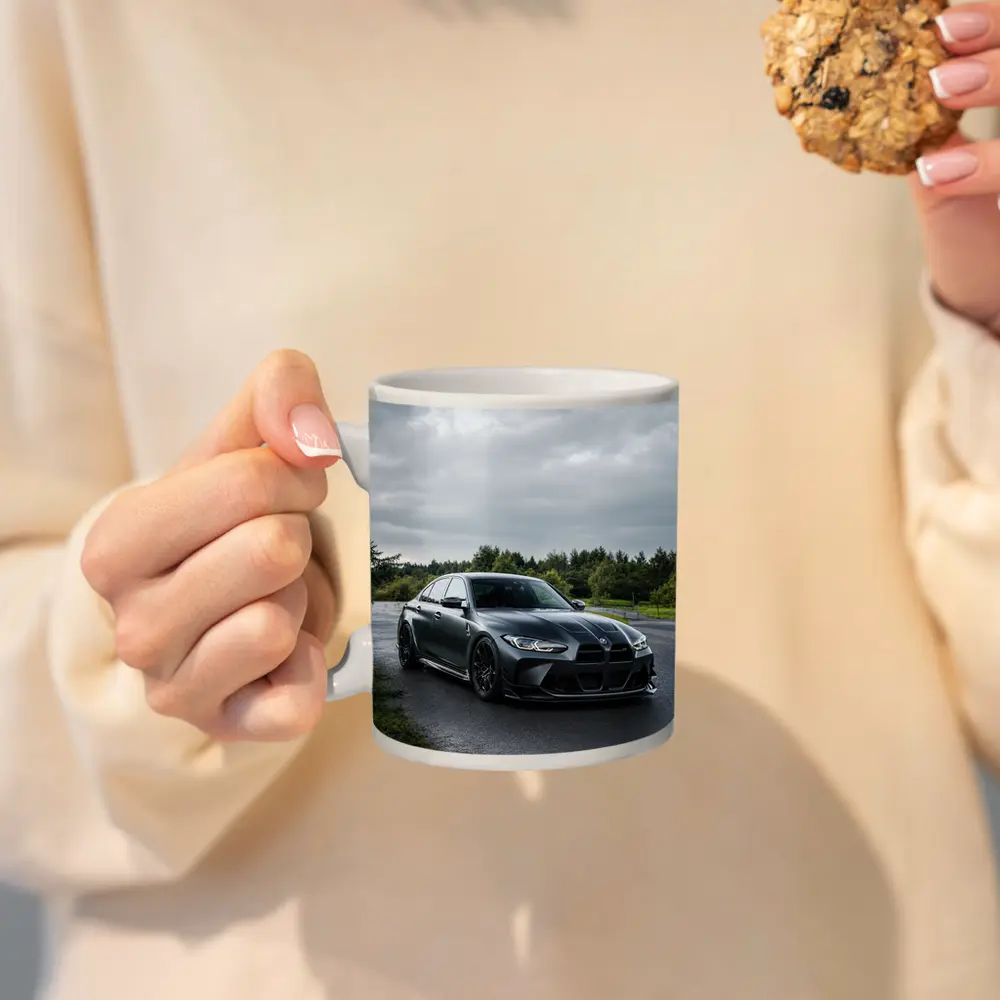 BMW M3 Matte Black Wet Road Overcast – Mugs