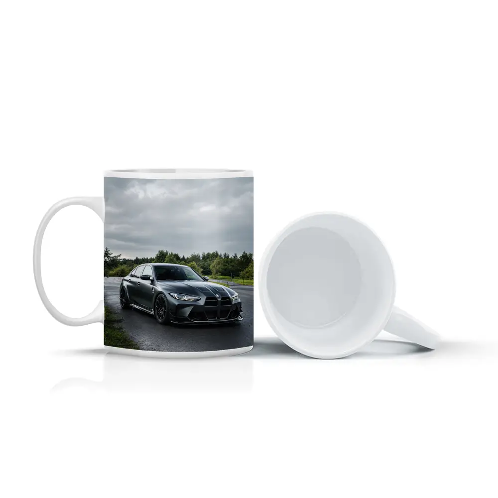 BMW M3 Matte Black Wet Road Overcast – Mugs