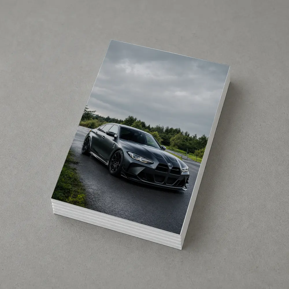 BMW M3 Matte Black Wet Road Overcast – Postcards