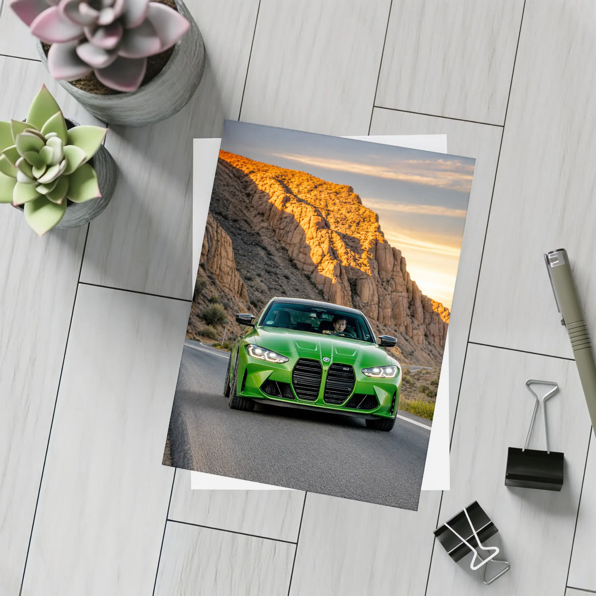 BMW M3 Green Canyon Desert Road Drive – Postcards