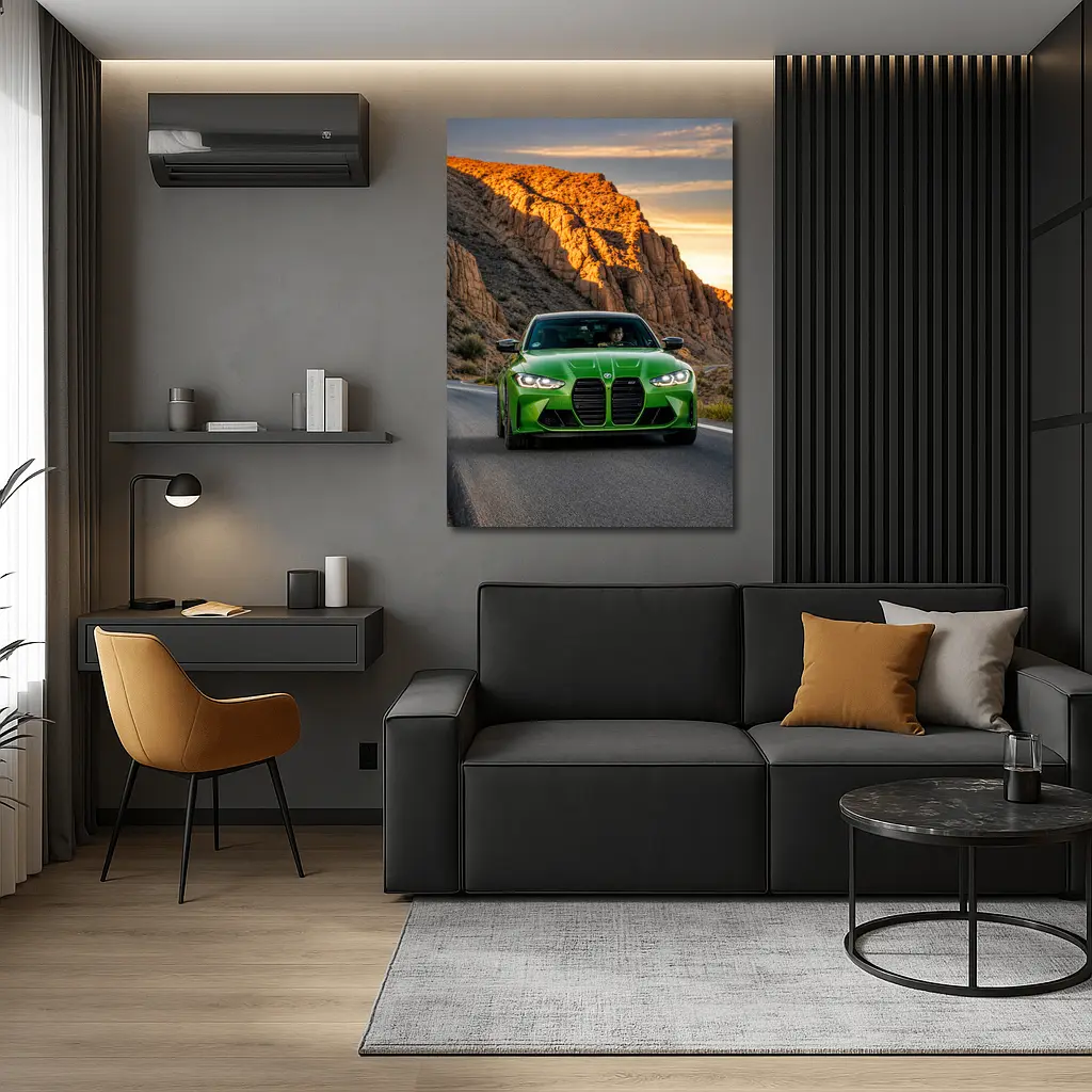 BMW M3 Green Canyon Desert Road Drive – Wall Art