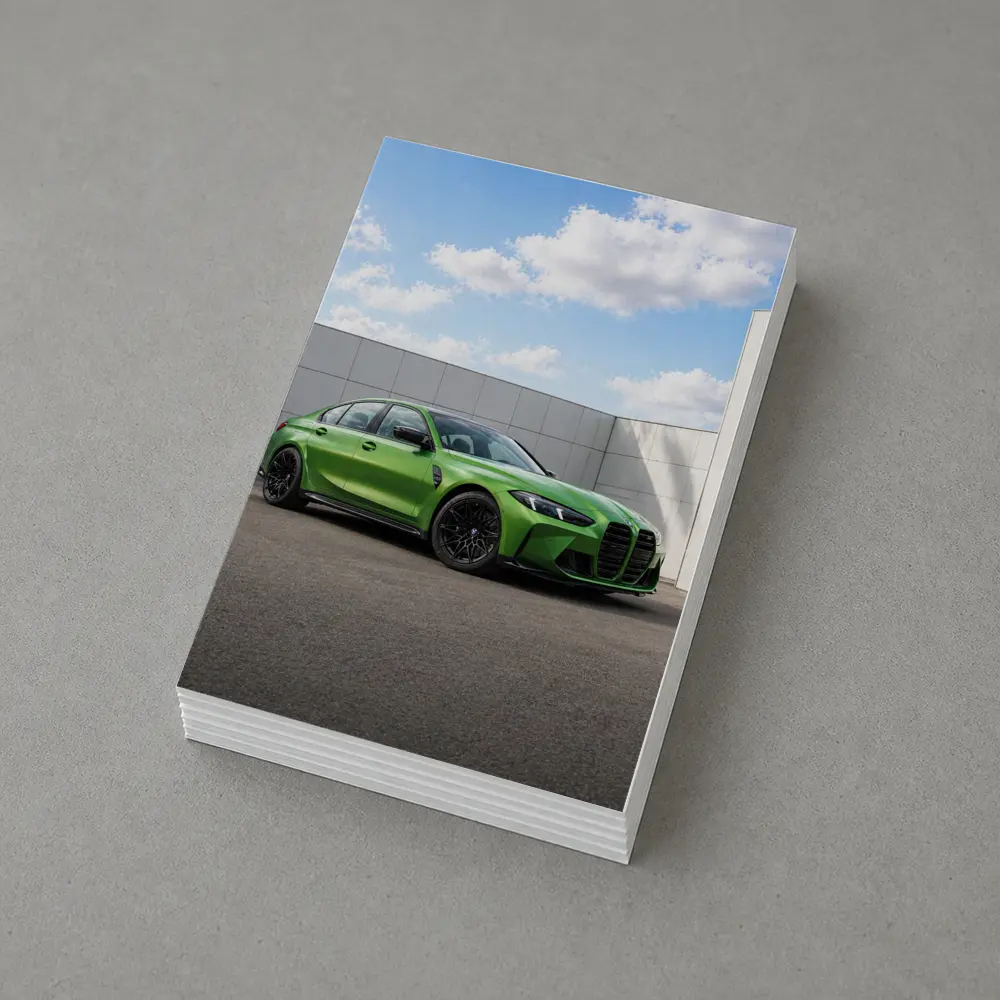 BMW M3 Green Sedan Urban Wall Background – Postcards
