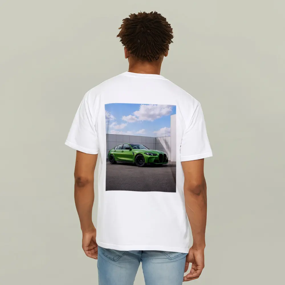 BMW M3 Green Sedan Urban Wall Background – T-Shirts