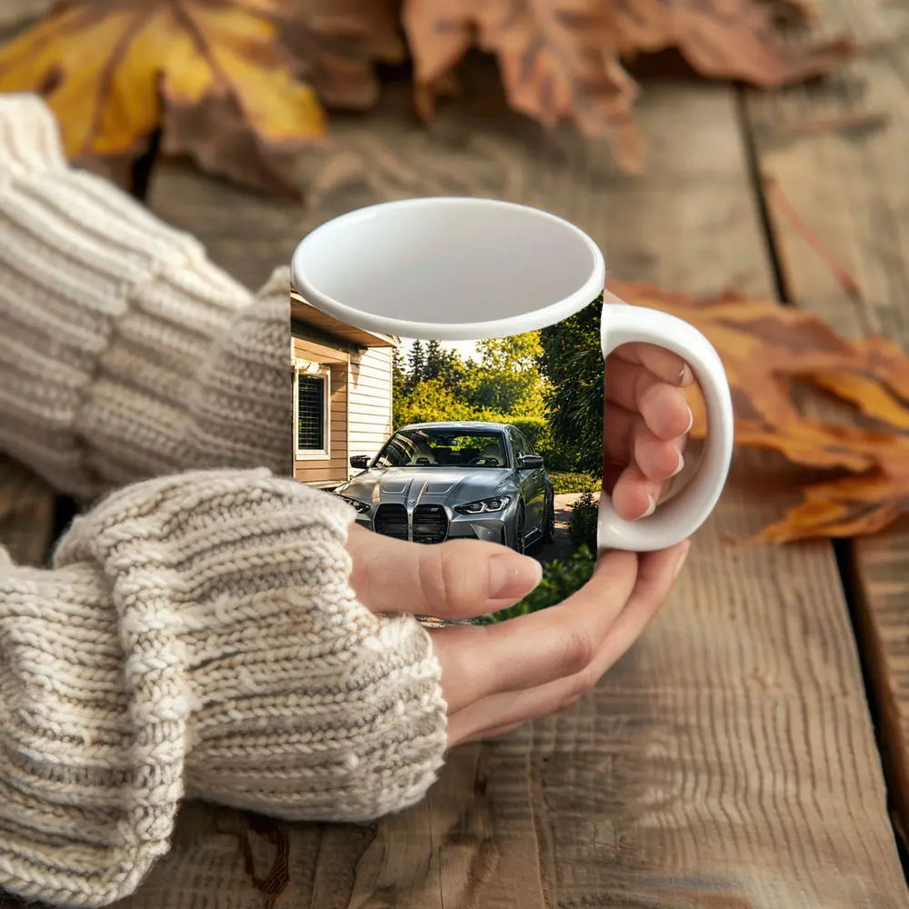 BMW M3 Grey Sedan Suburban Driveway – Mugs