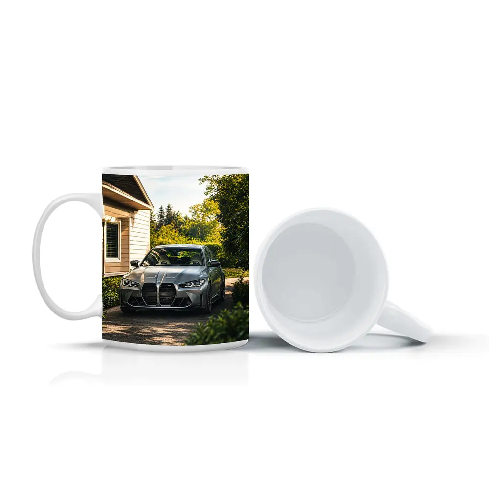 BMW M3 Grey Sedan Suburban Driveway – Mugs