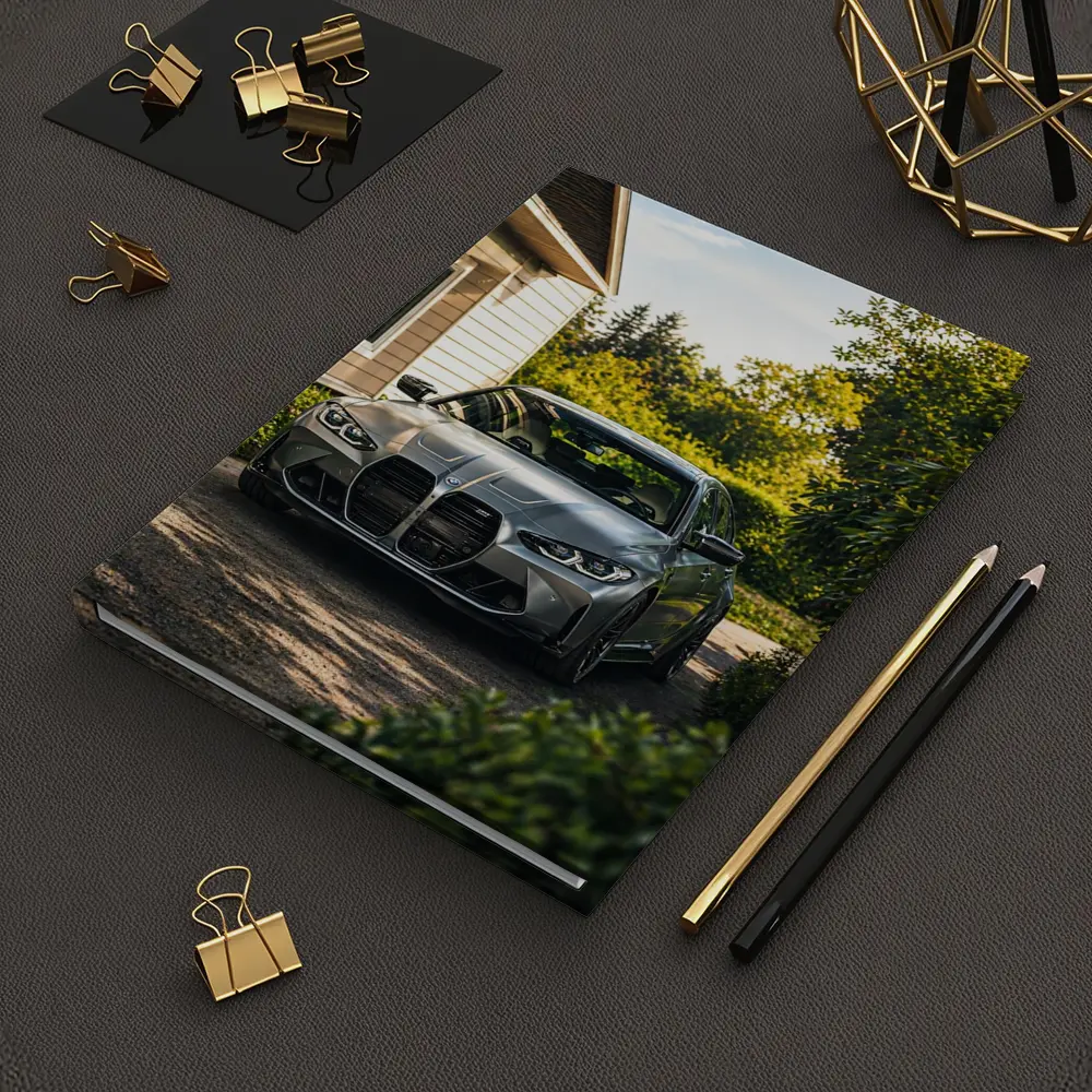 BMW M3 Grey Sedan Suburban Driveway – Notebooks