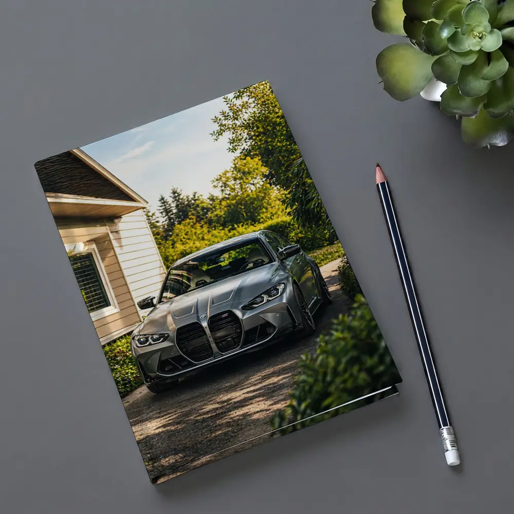 BMW M3 Grey Sedan Suburban Driveway – Notebooks