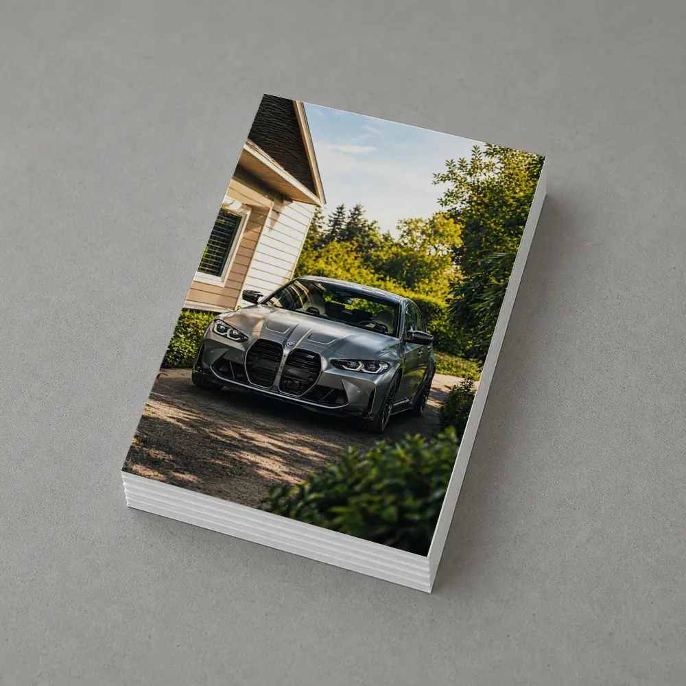 BMW M3 Grey Sedan Suburban Driveway – Postcards