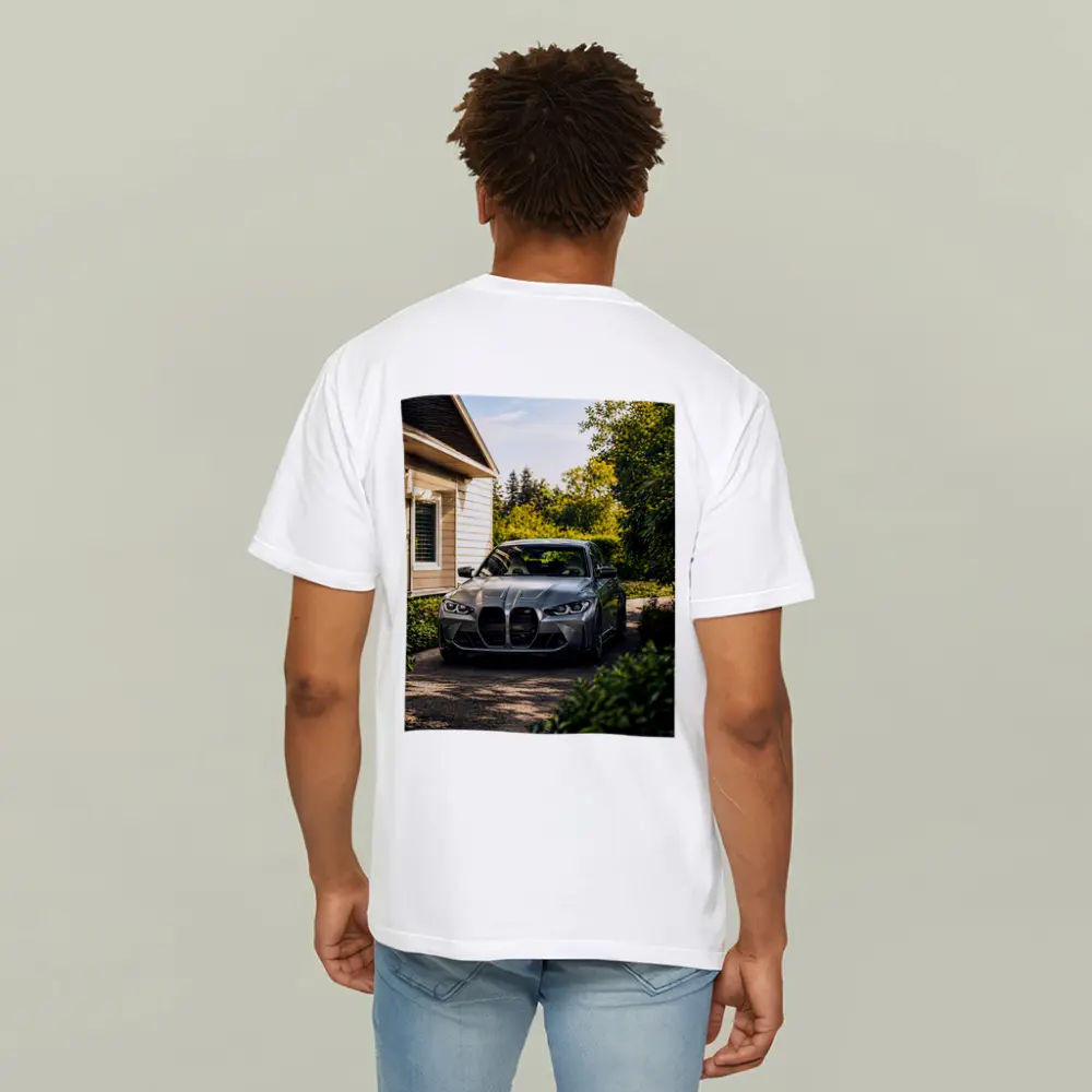 BMW M3 Grey Sedan Suburban Driveway – T-Shirts