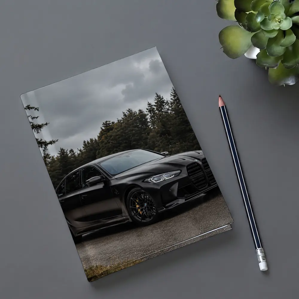 BMW M3 Black Sedan Rainy Forest Road – Notebooks