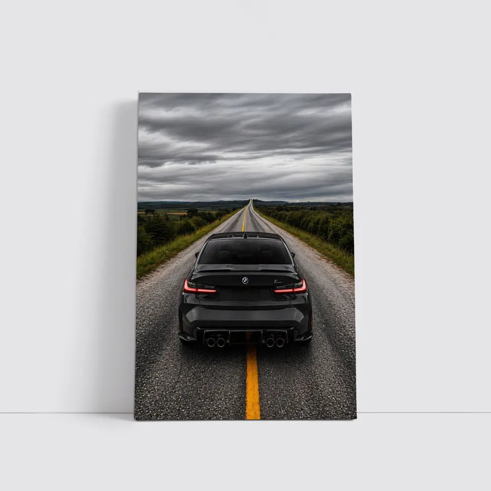 BMW M3 Black Rear Open Road – Wall Art