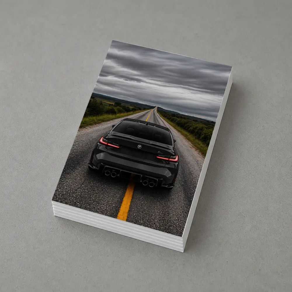 BMW M3 Black Rear Open Road – Postcards