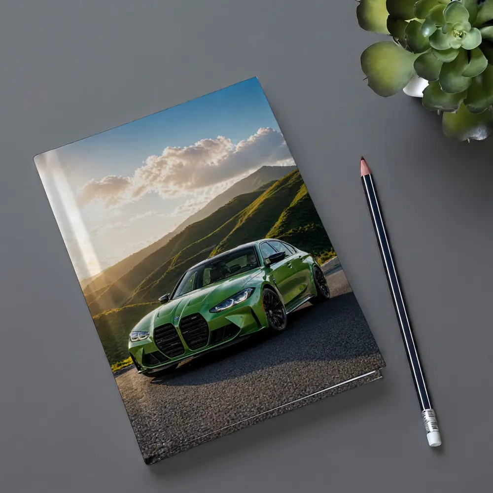 BMW M3 Green Sedan Mountain Sunset – Notebooks