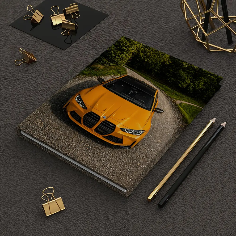 BMW M4 Orange Front View Gravel Road – Notebooks