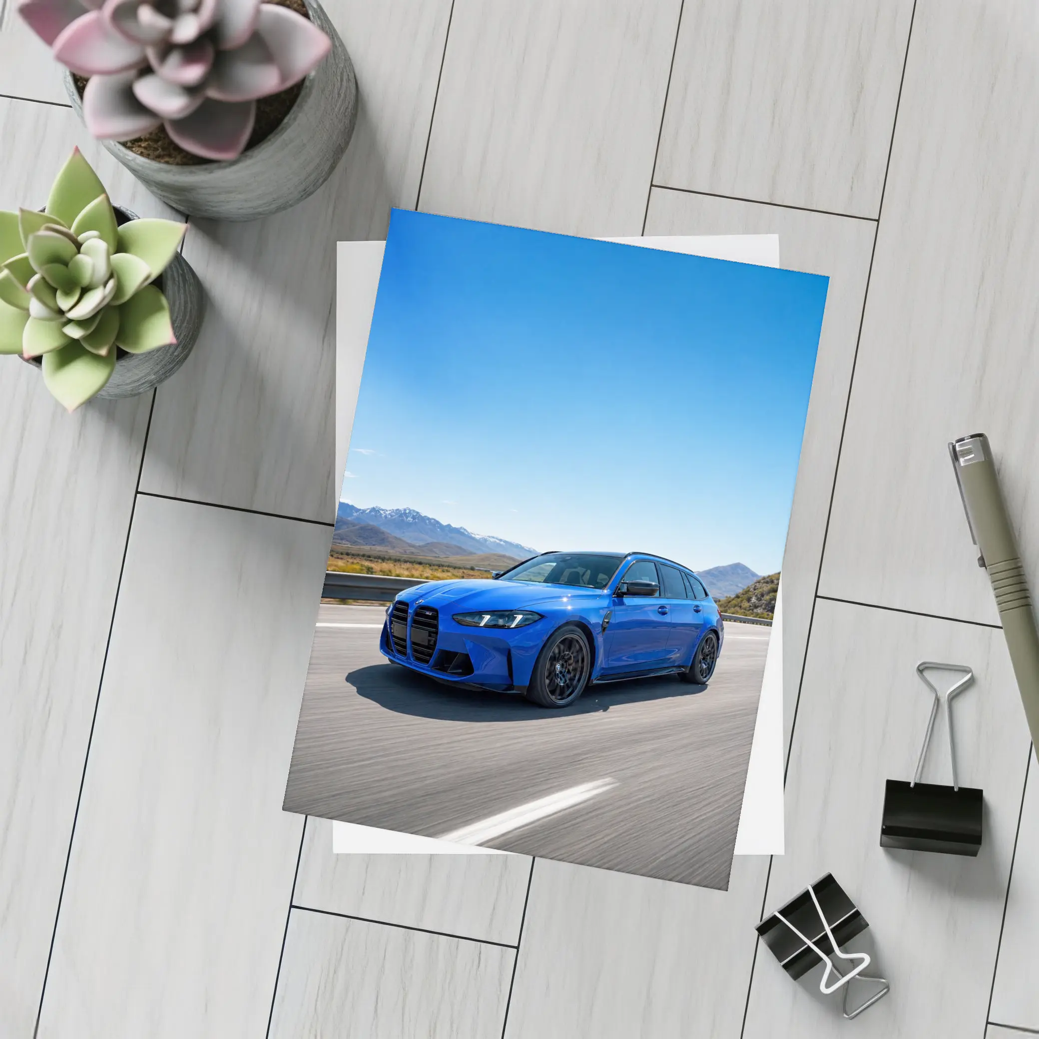 BMW M3 Touring Blue Highway Mountain Drive – Postcards