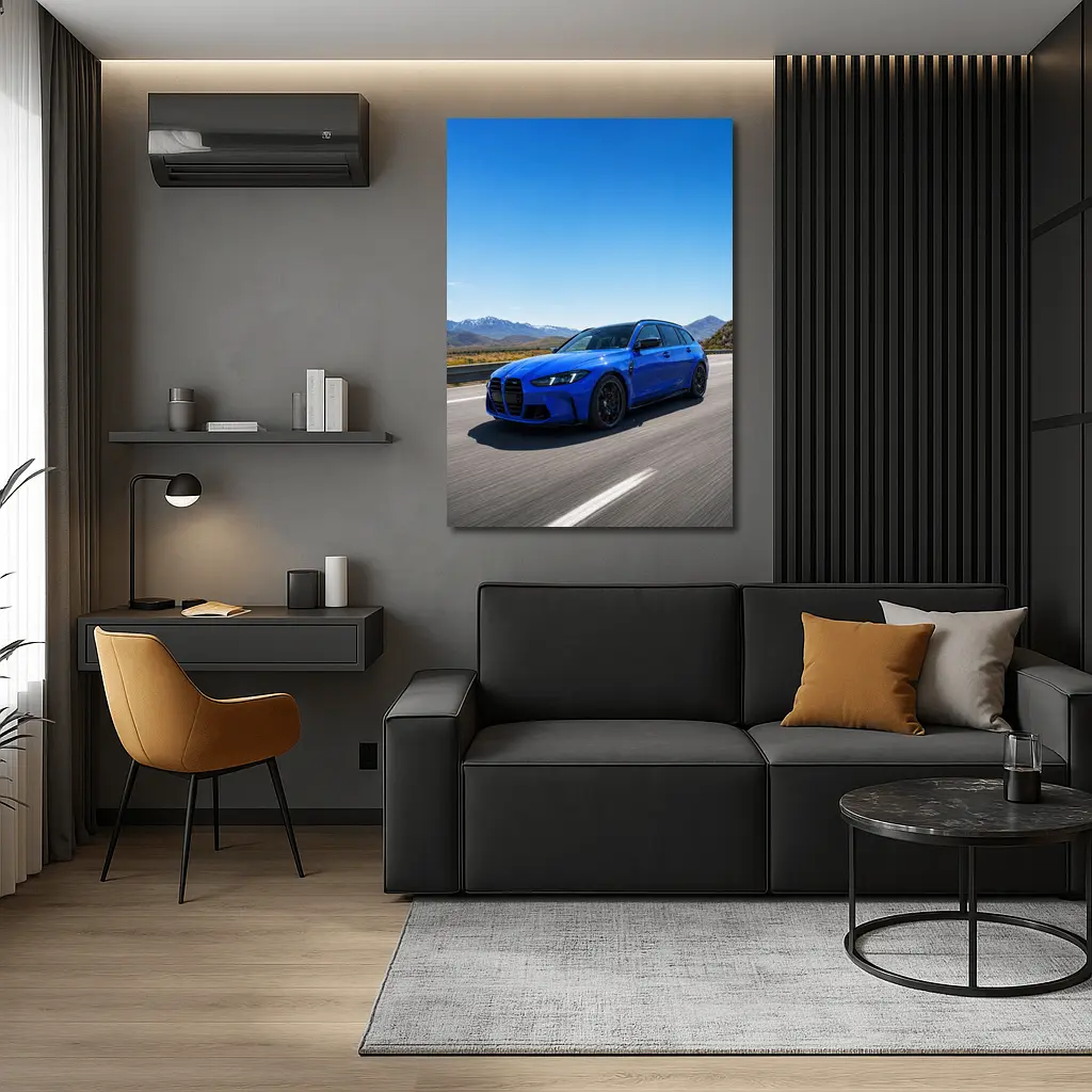 BMW M3 Touring Blue Highway Mountain Drive – Wall Art