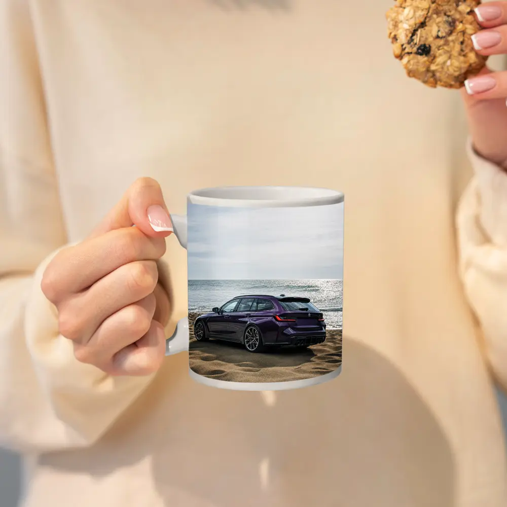 BMW M3 Touring Purple Beach Coastal View – Mugs