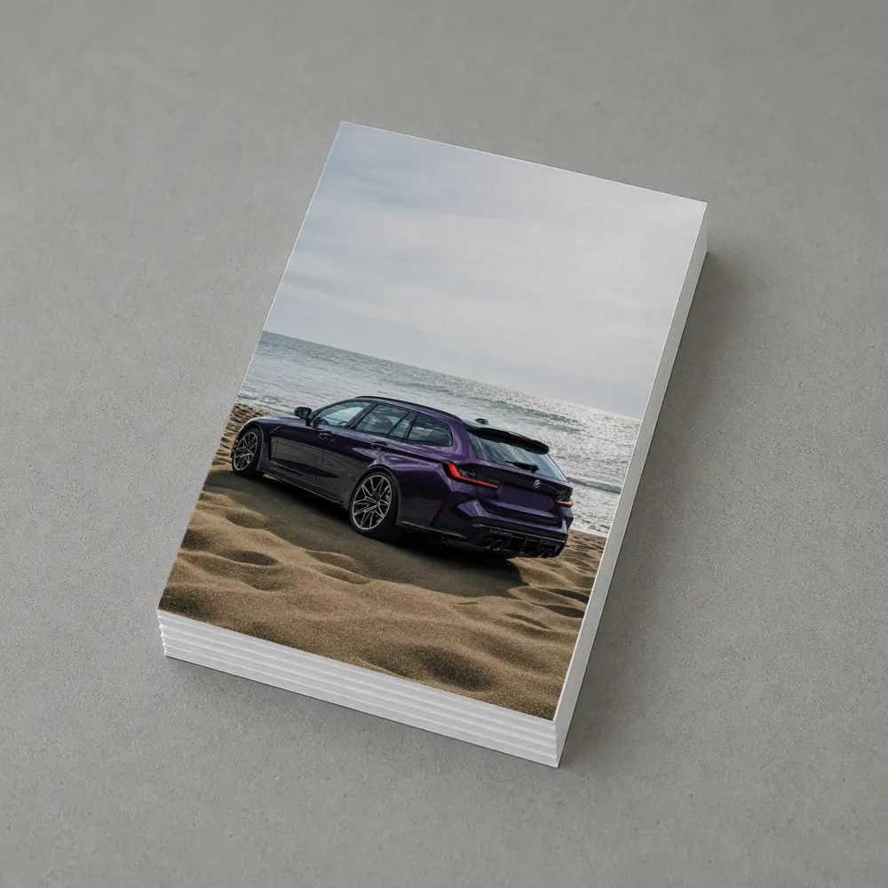 BMW M3 Touring Purple Beach Coastal View – Postcards