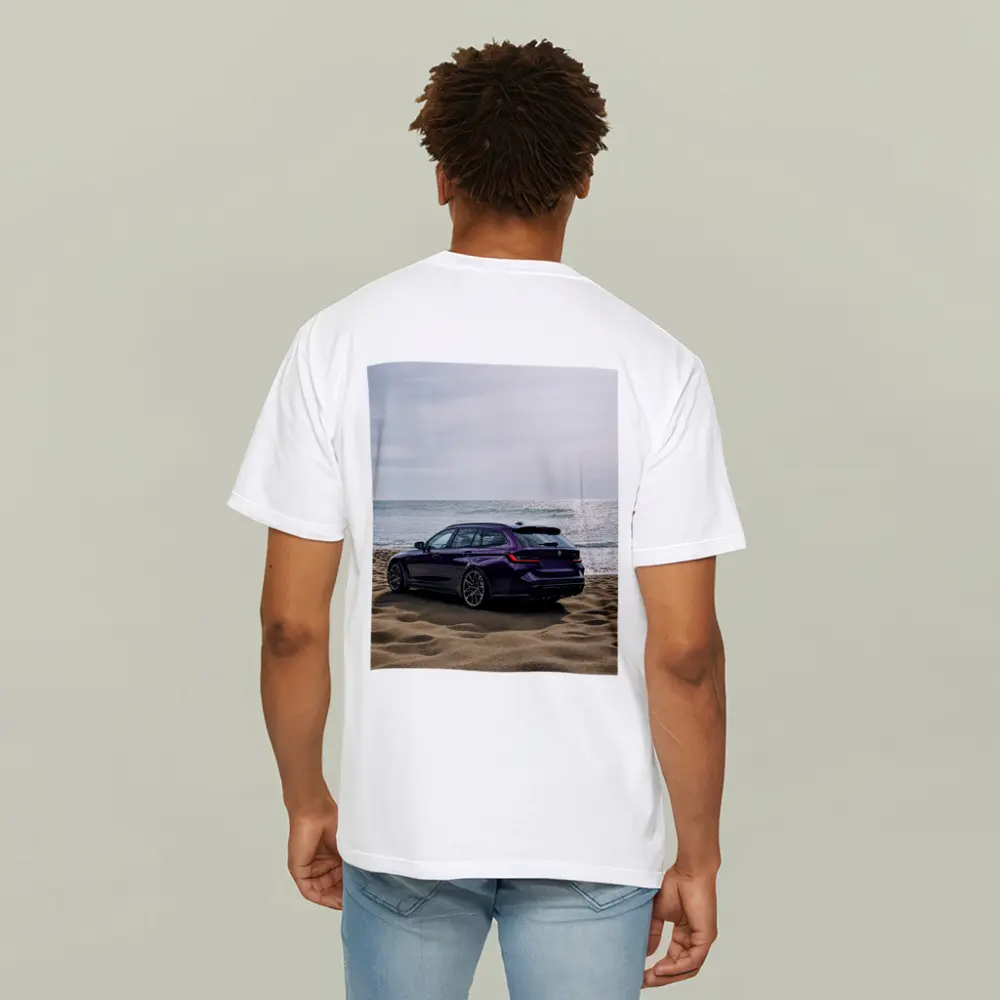 BMW M3 Touring Purple Beach Coastal View – T-Shirts