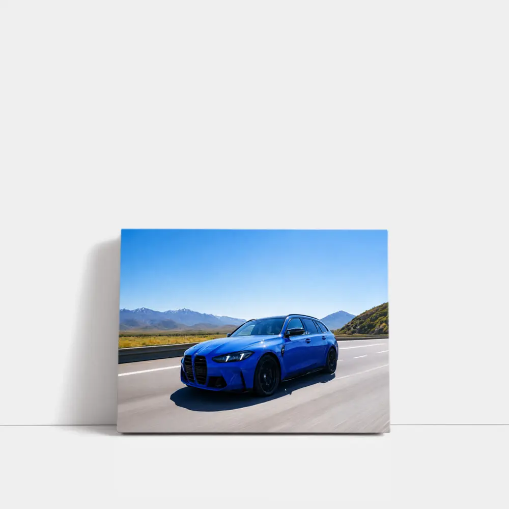 BMW M3 Touring Blue Highway Mountains Drive – Wall Art
