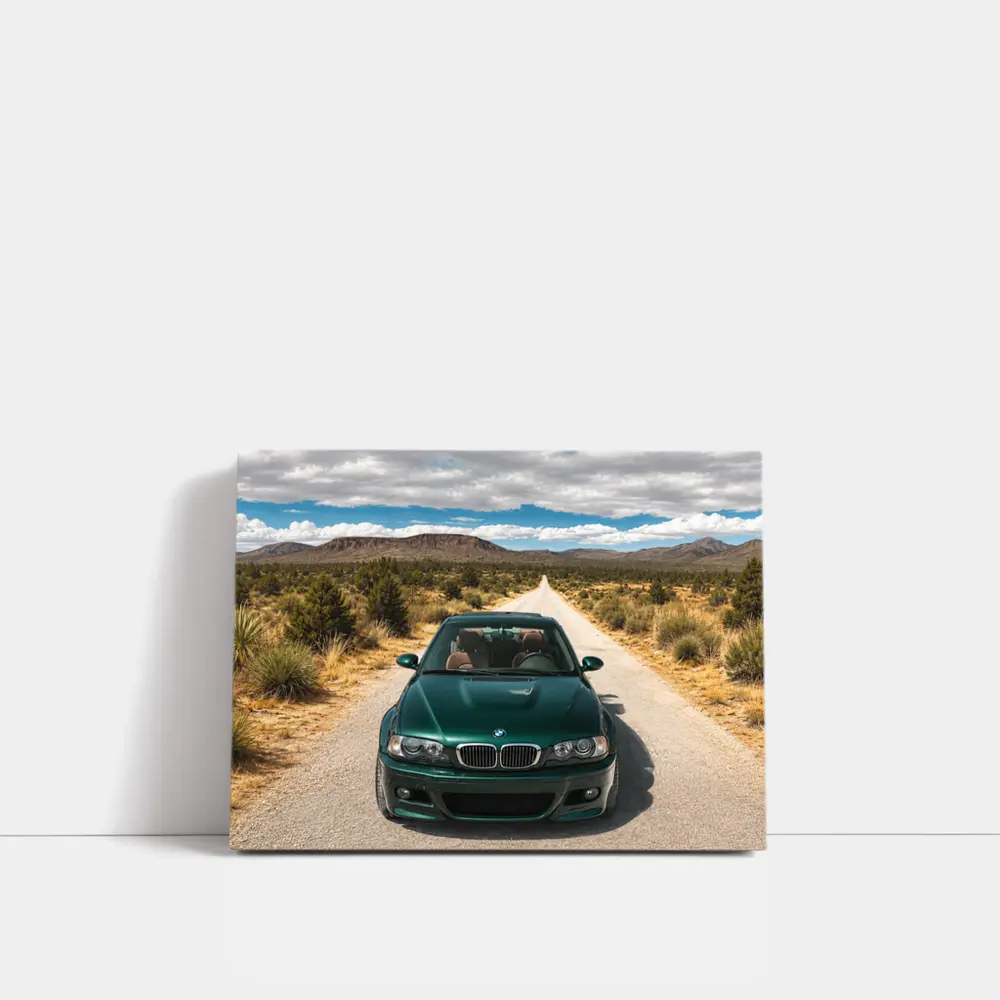 BMW M3 E46 Green Desert Road Drive – Wall Art