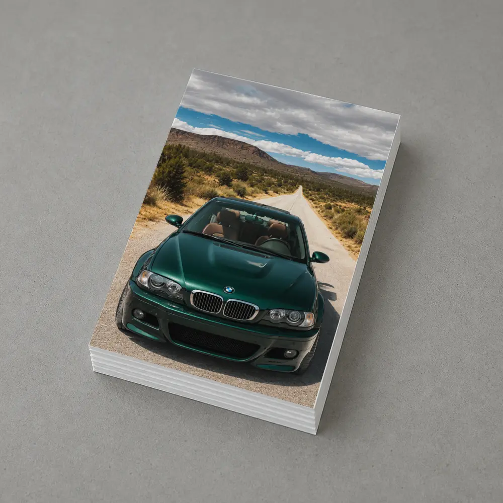 BMW M3 E46 Green Desert Road Drive – Postcards