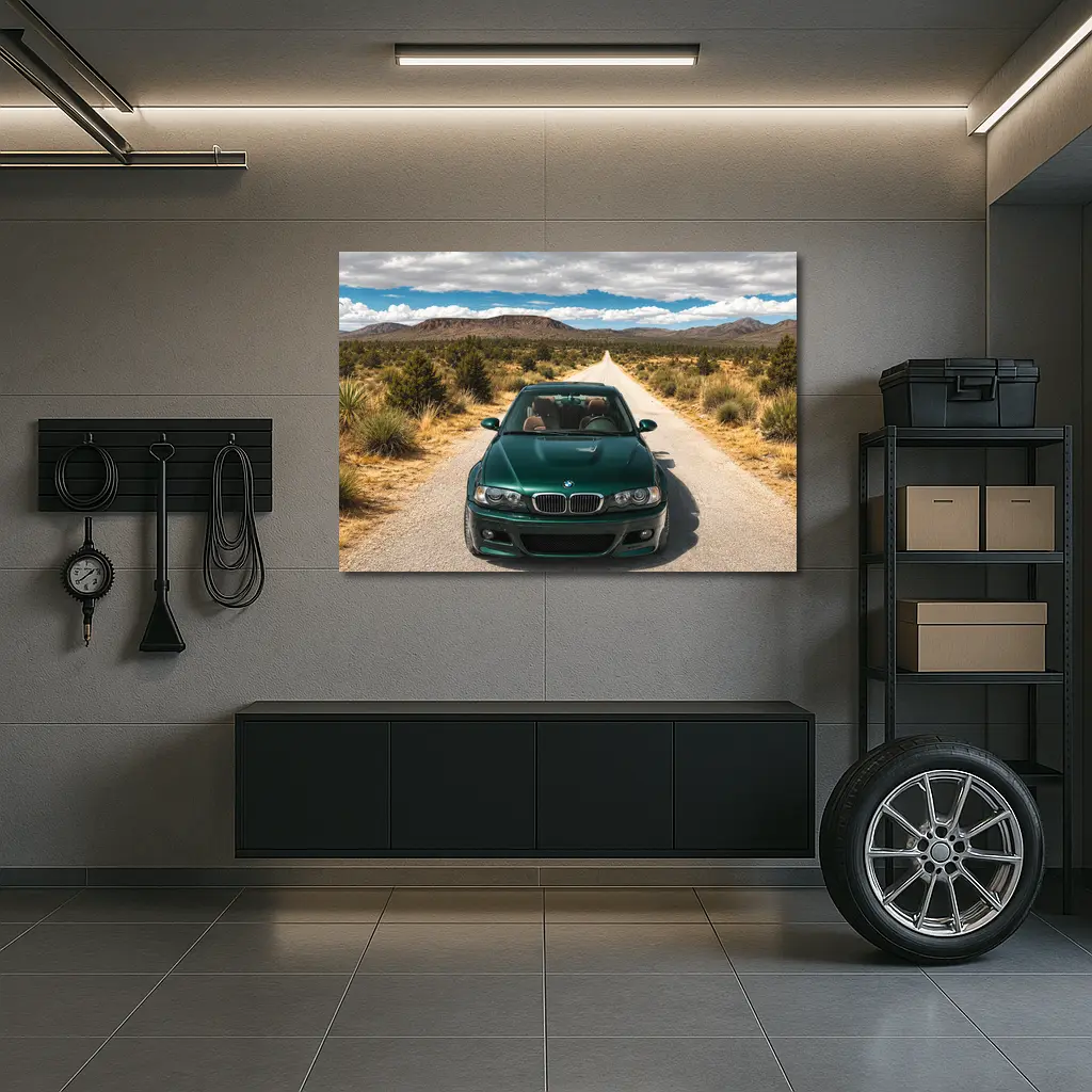BMW M3 E46 Green Desert Road Drive – Wall Art