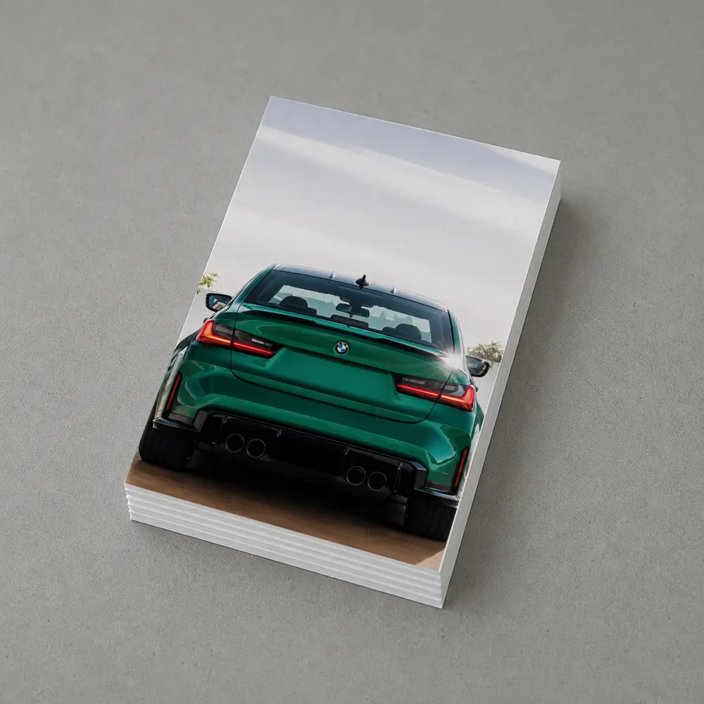 BMW M3 Green Rear View Showroom – Postcards