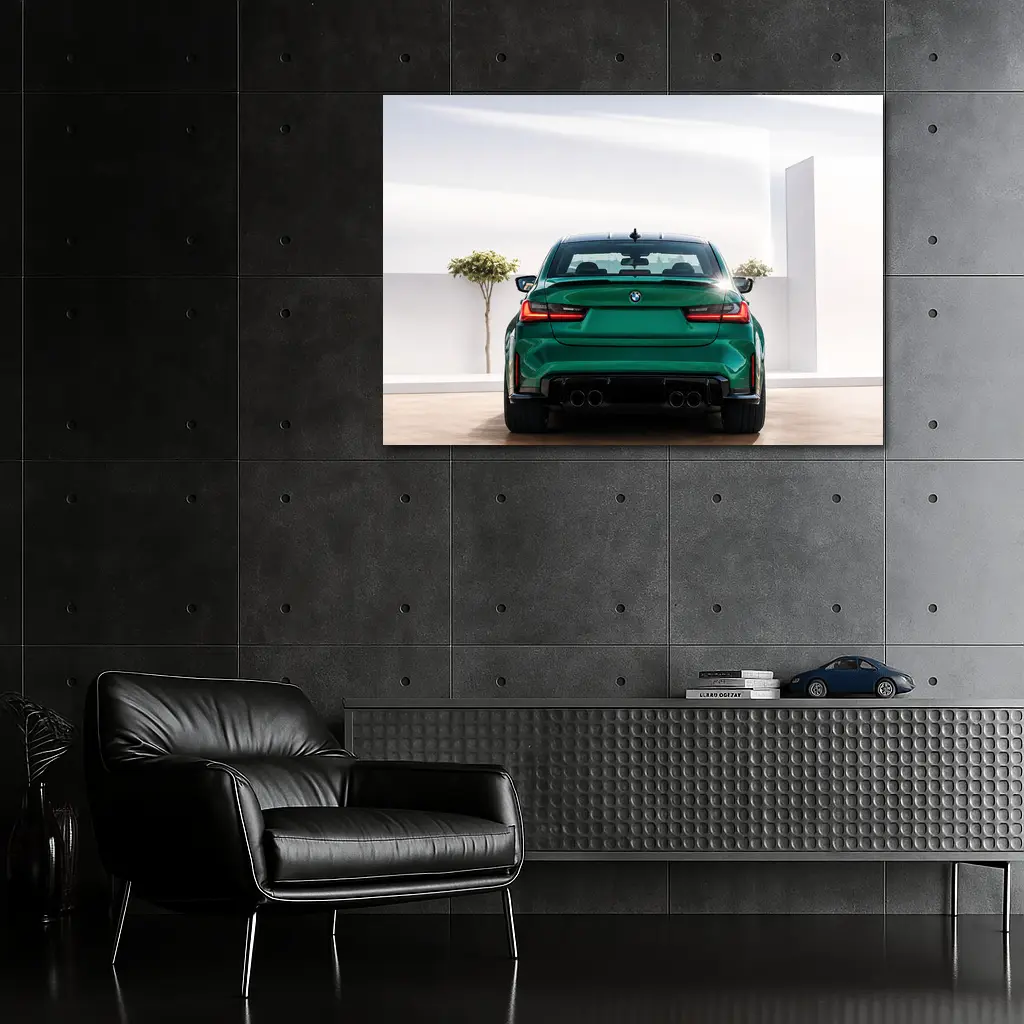BMW M3 Green Rear View Showroom – Wall Art