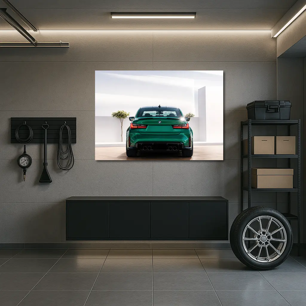 BMW M3 Green Rear View Showroom – Wall Art