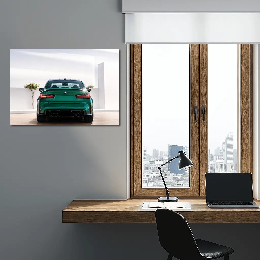 BMW M3 Green Rear View Showroom – Wall Art
