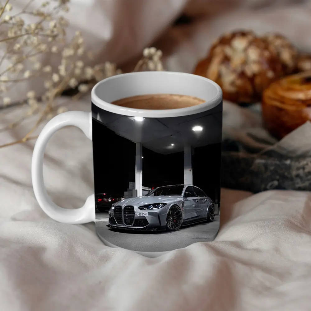 BMW M3 Gray Stance Night Gas Station – Mugs