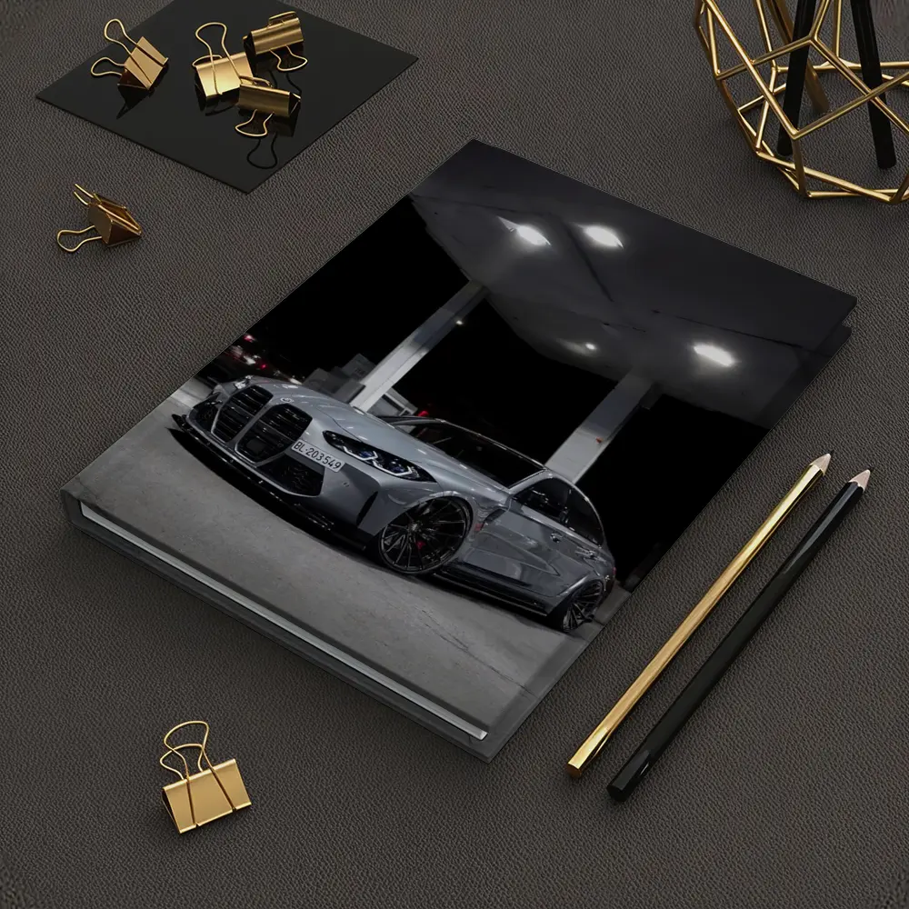 BMW M3 Gray Night Gas Station Street – Notebooks