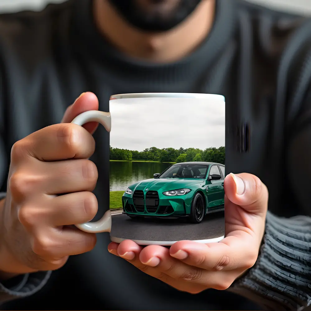 BMW M3 Green Sedan by Calm Lake – Mugs