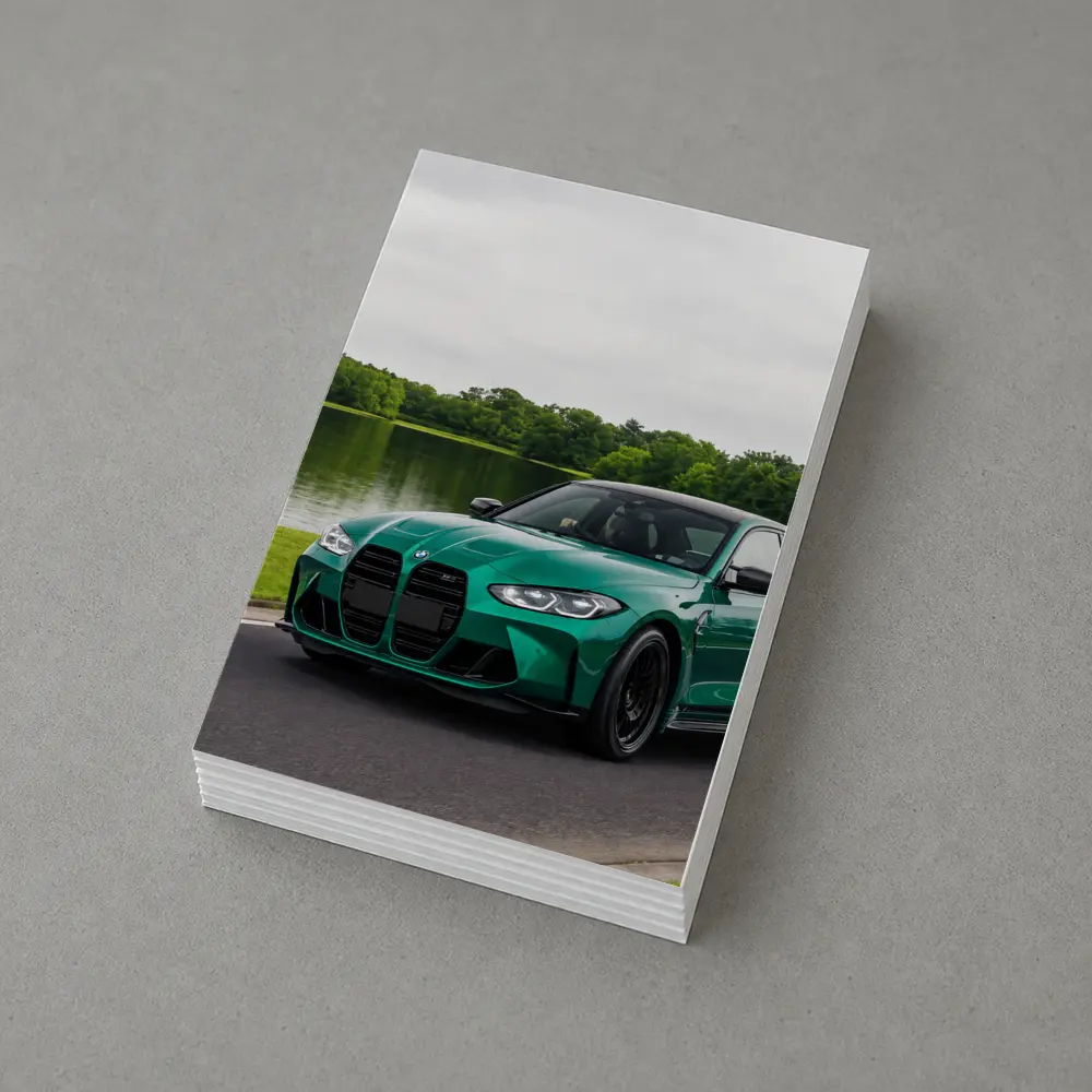 BMW M3 Green Sedan by Calm Lake – Postcards