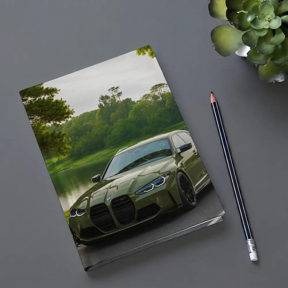 BMW M3 Military Green Parked by Lake – Notebooks
