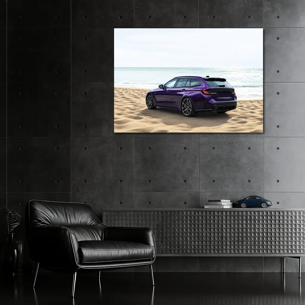 BMW M3 Touring Wagon Purple Beach Shore – Wall Art