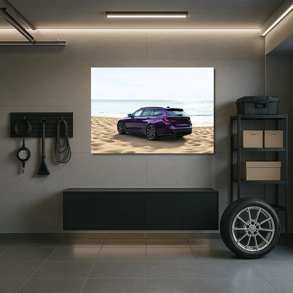 BMW M3 Touring Wagon Purple Beach Shore – Wall Art