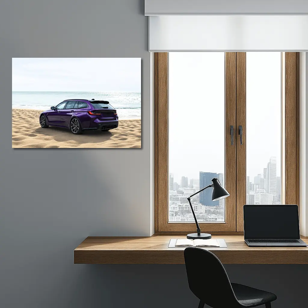 BMW M3 Touring Wagon Purple Beach Shore – Wall Art