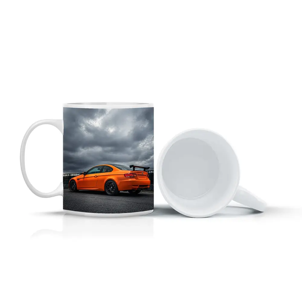 BMW M3 GTS Orange Under Stormy Sky – Mugs