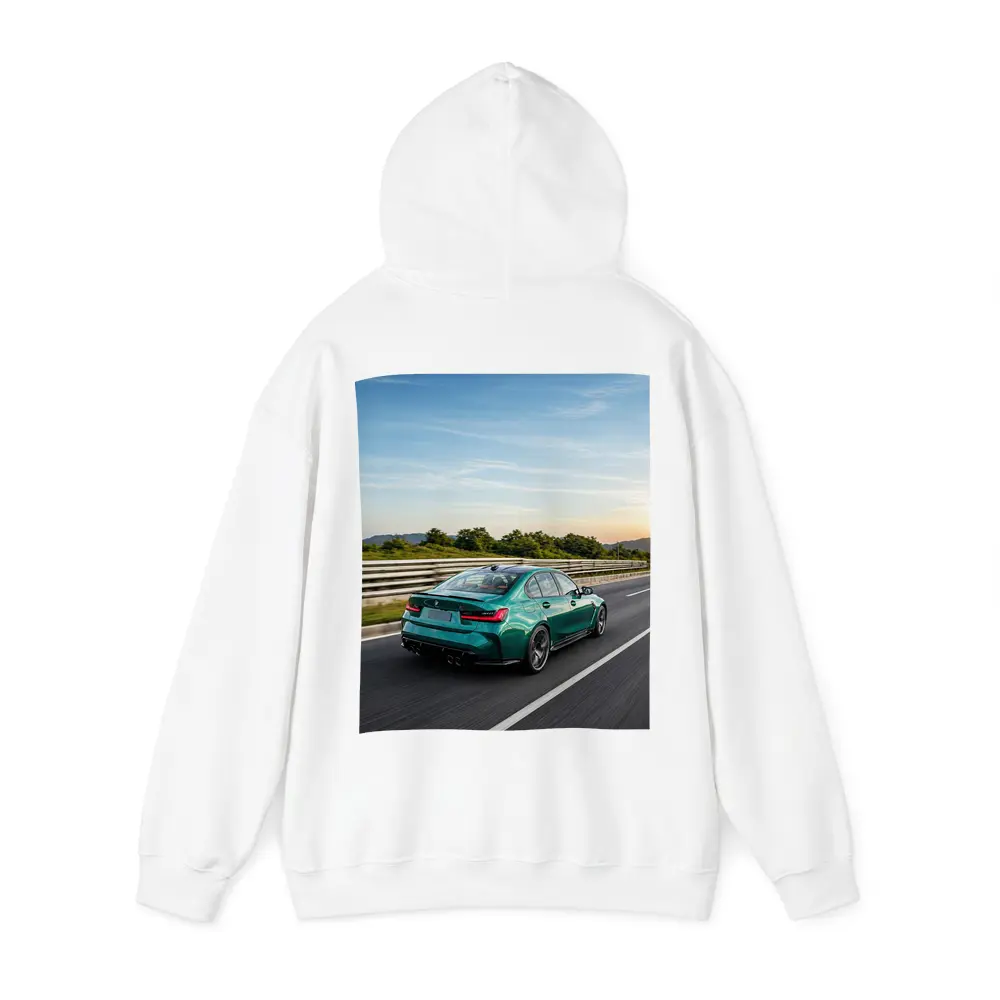 BMW M3 Green Sedan On Highway – Hoodies