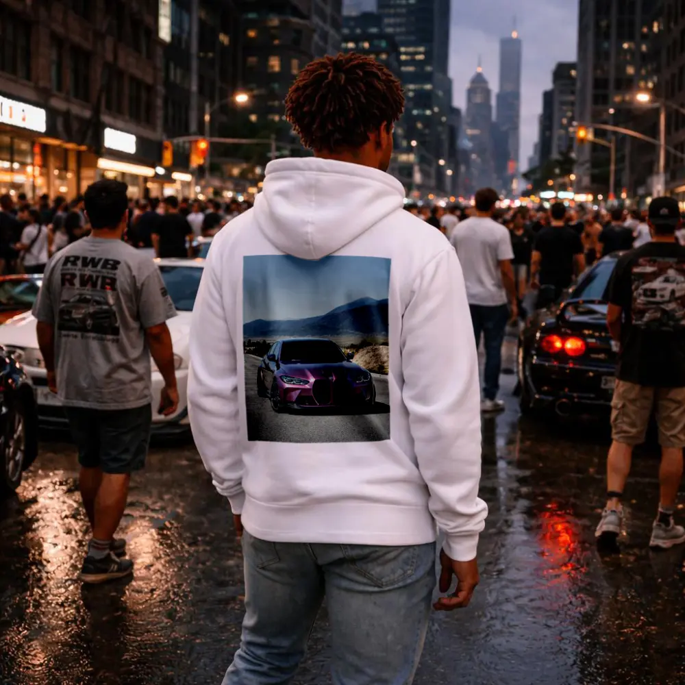 BMW M3 Purple Metallic Mountain Road Shot – Hoodies