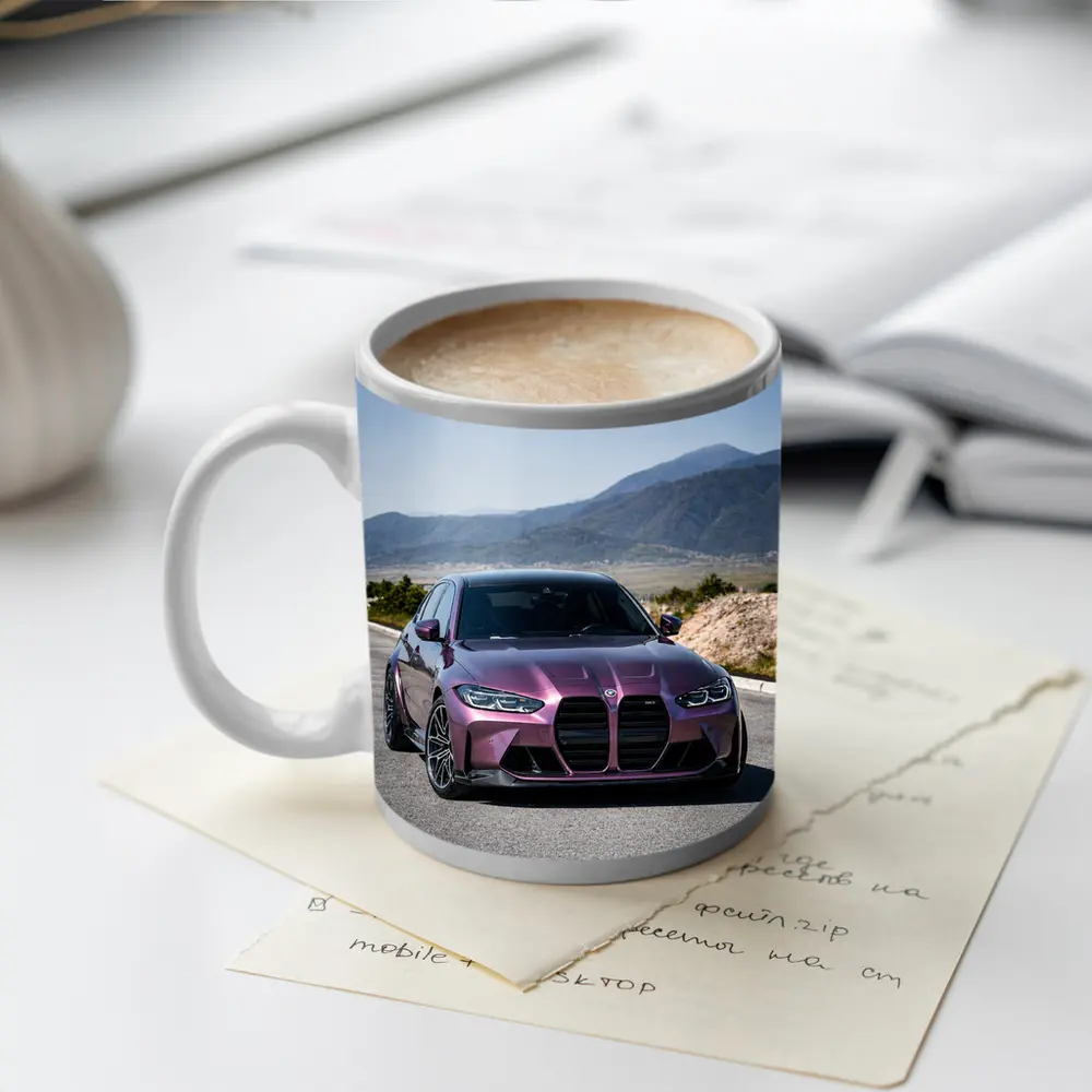 BMW M3 Purple Metallic Mountain Road Shot – Mugs