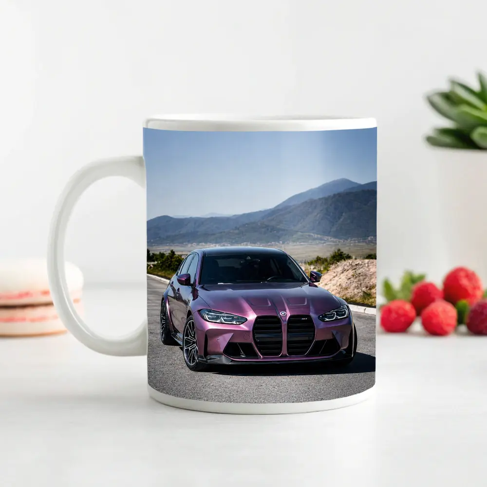 BMW M3 Purple Metallic Mountain Road Shot – Mugs