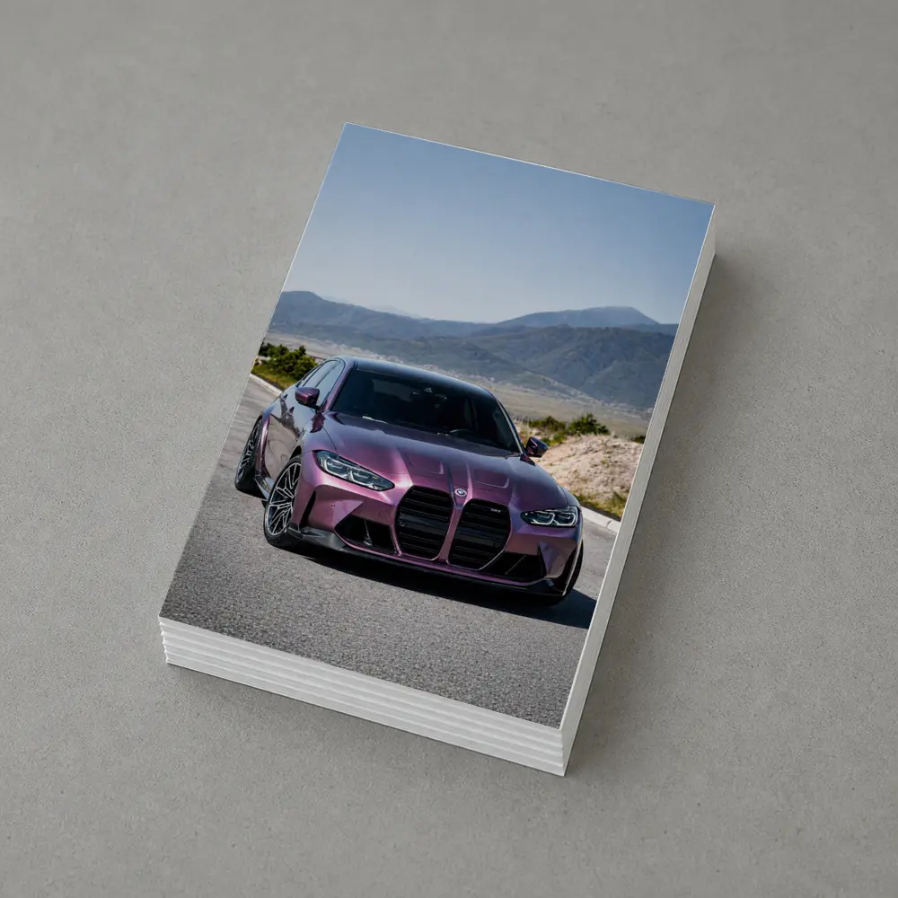 BMW M3 Purple Metallic Mountain Road Shot – Postcards