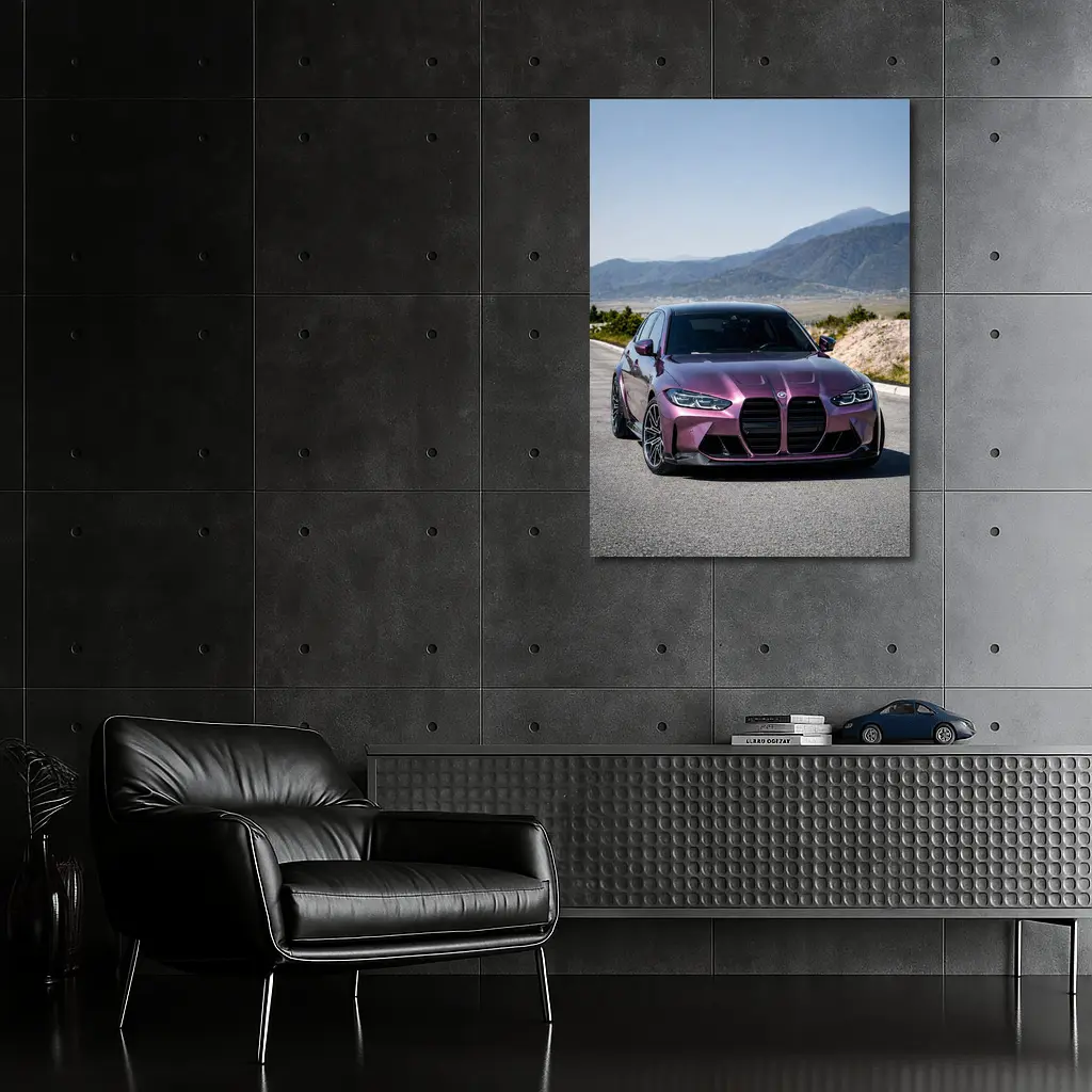BMW M3 Purple Metallic Mountain Road Shot – Wall Art