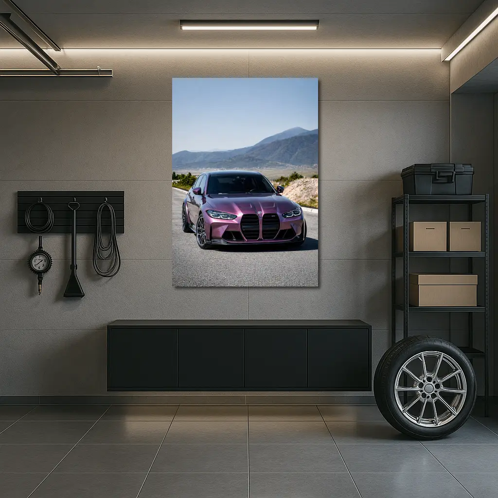 BMW M3 Purple Metallic Mountain Road Shot – Wall Art
