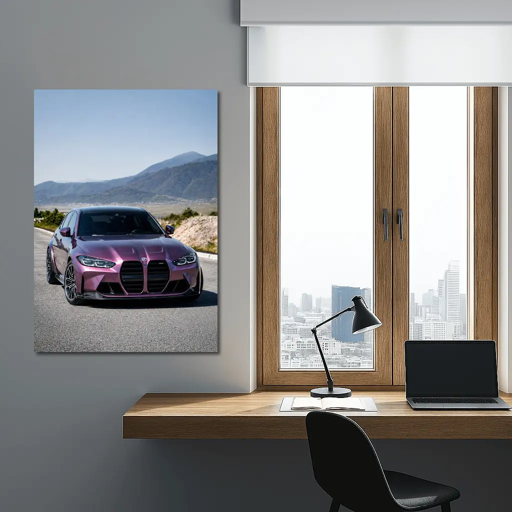 BMW M3 Purple Metallic Mountain Road Shot – Wall Art